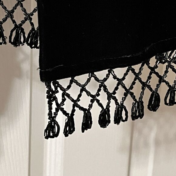 Kurtz Black Velvet Maxi Dress 2 PC SZ 8 Formal Timeless Cropped Jacket Glam - Picture 7 of 14